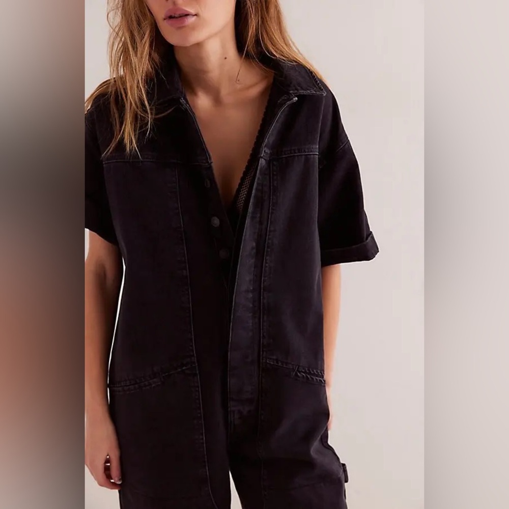 NWT FREE PEOPLE WE THE FREE Golden Days Denim Jumpsuit | Empire State MSRP $148 - Picture 4 of 8